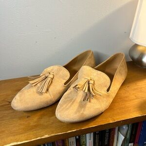 J.Crew Tan Suede Loafers with Tassels
